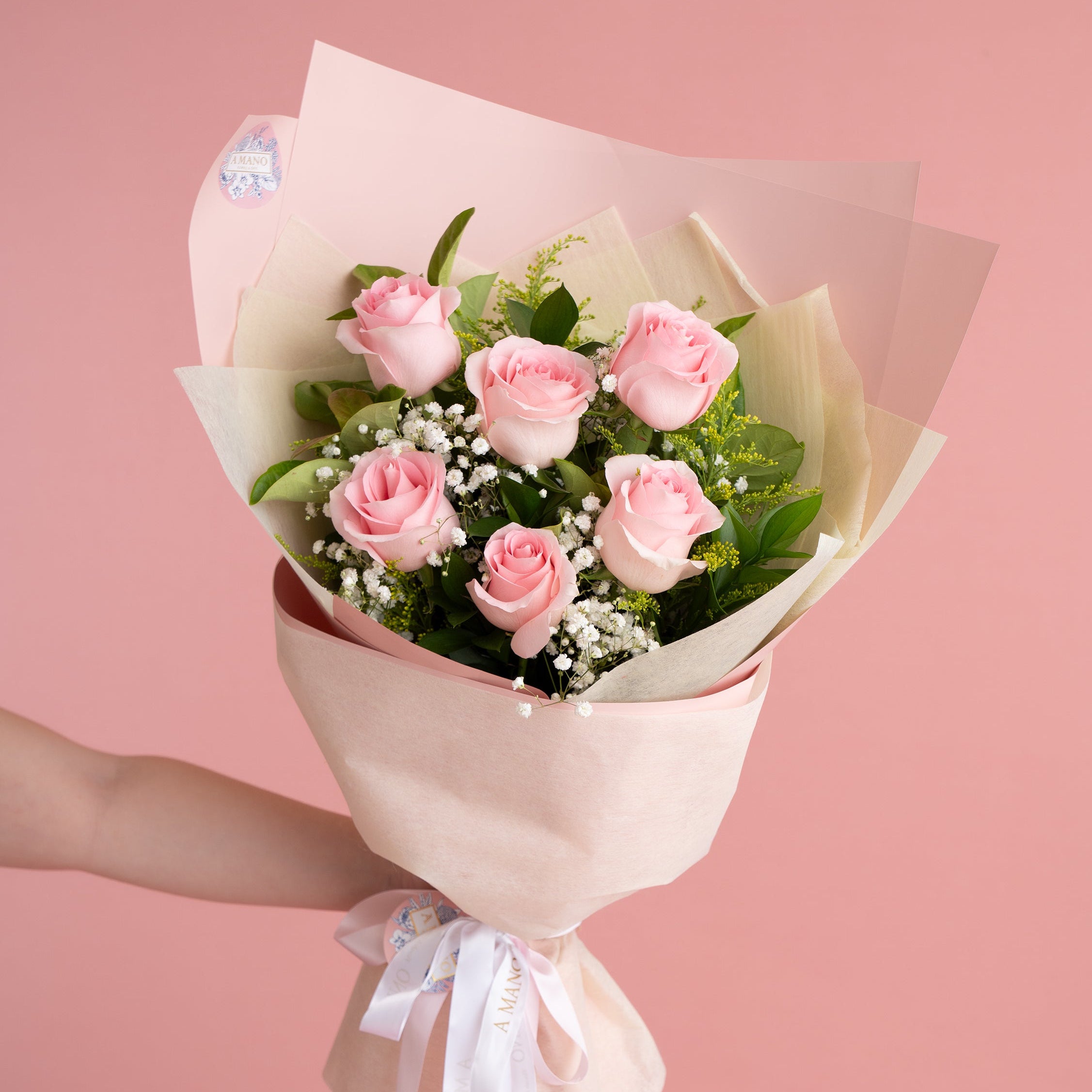 1/2 Dozen Pastel Rose Bouquet